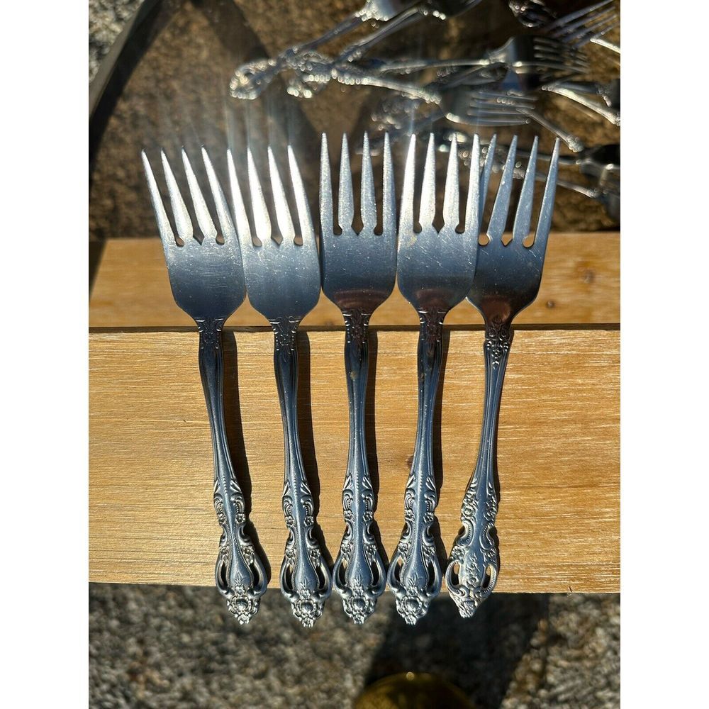 Oneida RENOIR Pembrooke Salad Forks 5 Stainless Silverware‎